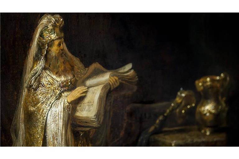 Das Werk zeigt, wie der Erzengel Gabriel dem Priester Zacharias die Geburt seines Sohnes Johannes des Täufers ankündigt.