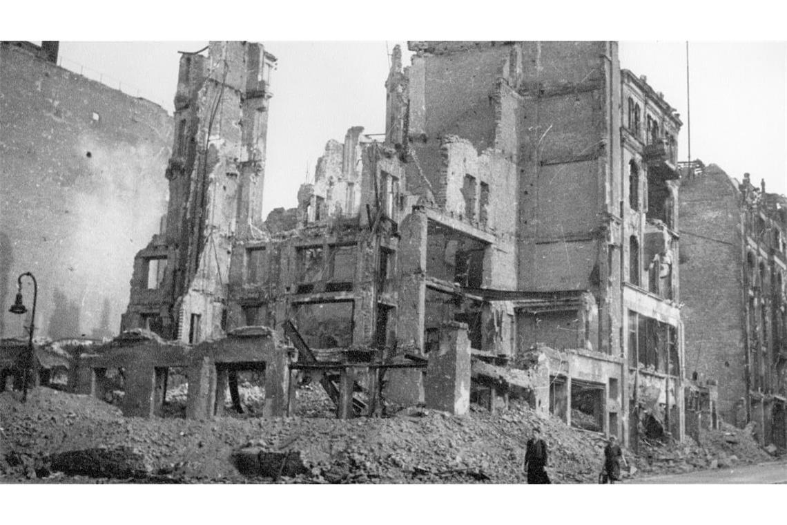 Das zerstörte Nürnberg während des Prozesses im Jahr 1946.