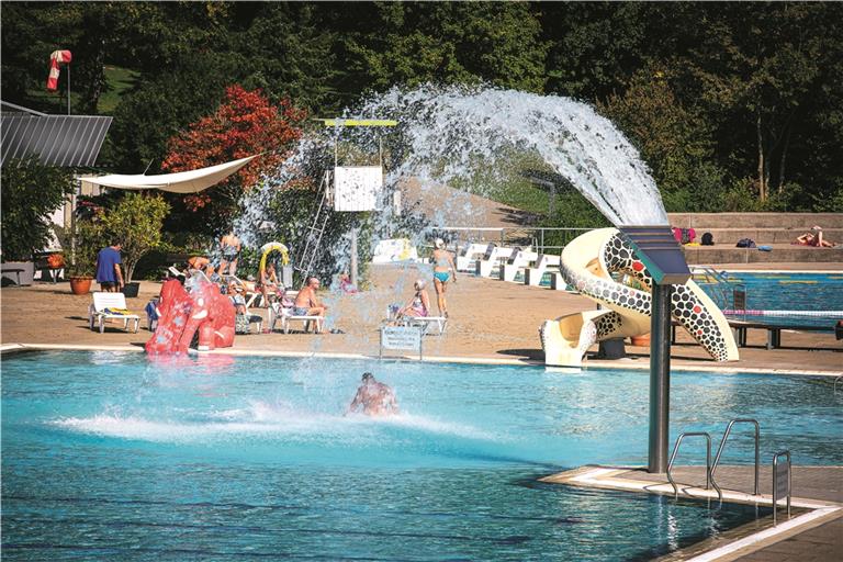 Dass es zum Wochenende hin noch einmal sonnig und warm geworden ist, haben einige Schwimmer für einen Besuch im Backnanger Freibad genutzt. Foto: A. Becher