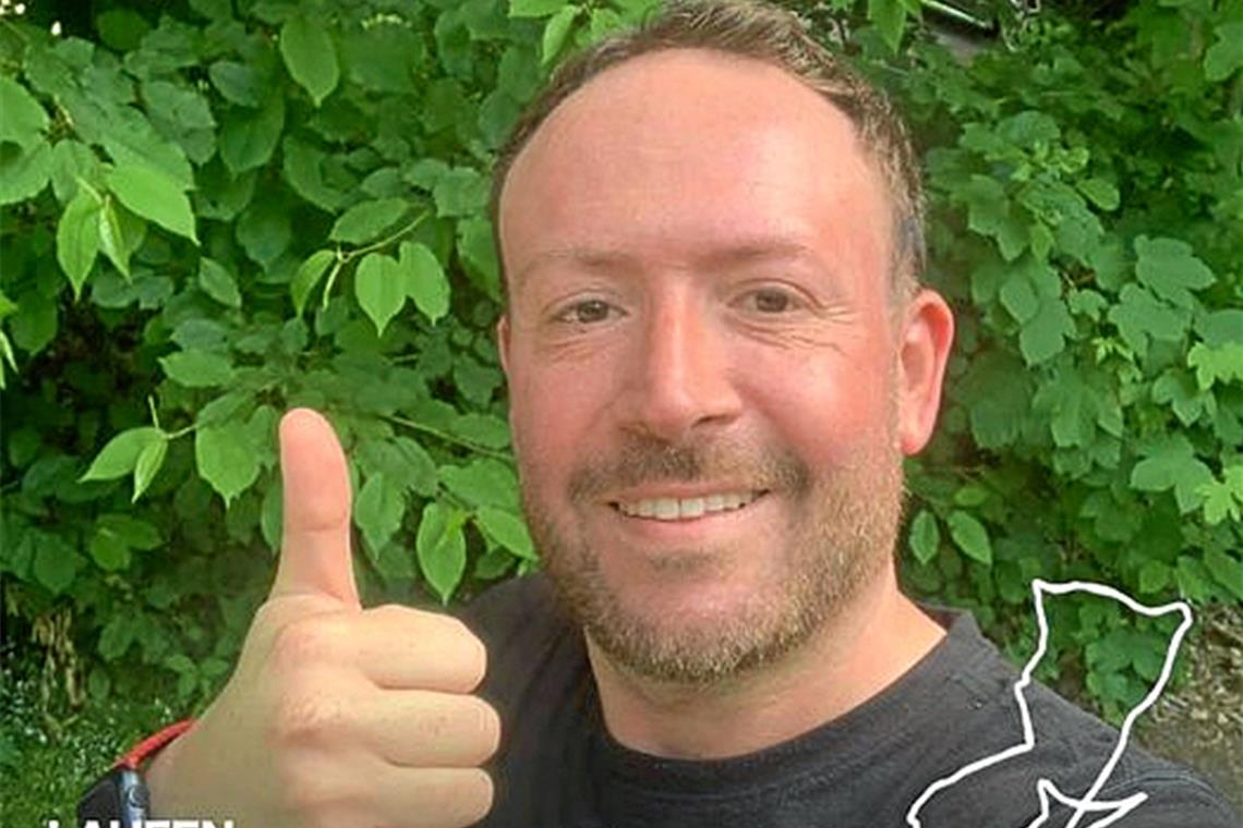 Fast 200 Starter haben schon ihre Runden gedreht Daumen hoch von Teilnehmer Florian Waldenmaier für die Strecke beim BKZ-Solo-Laufcup. Foto: privat