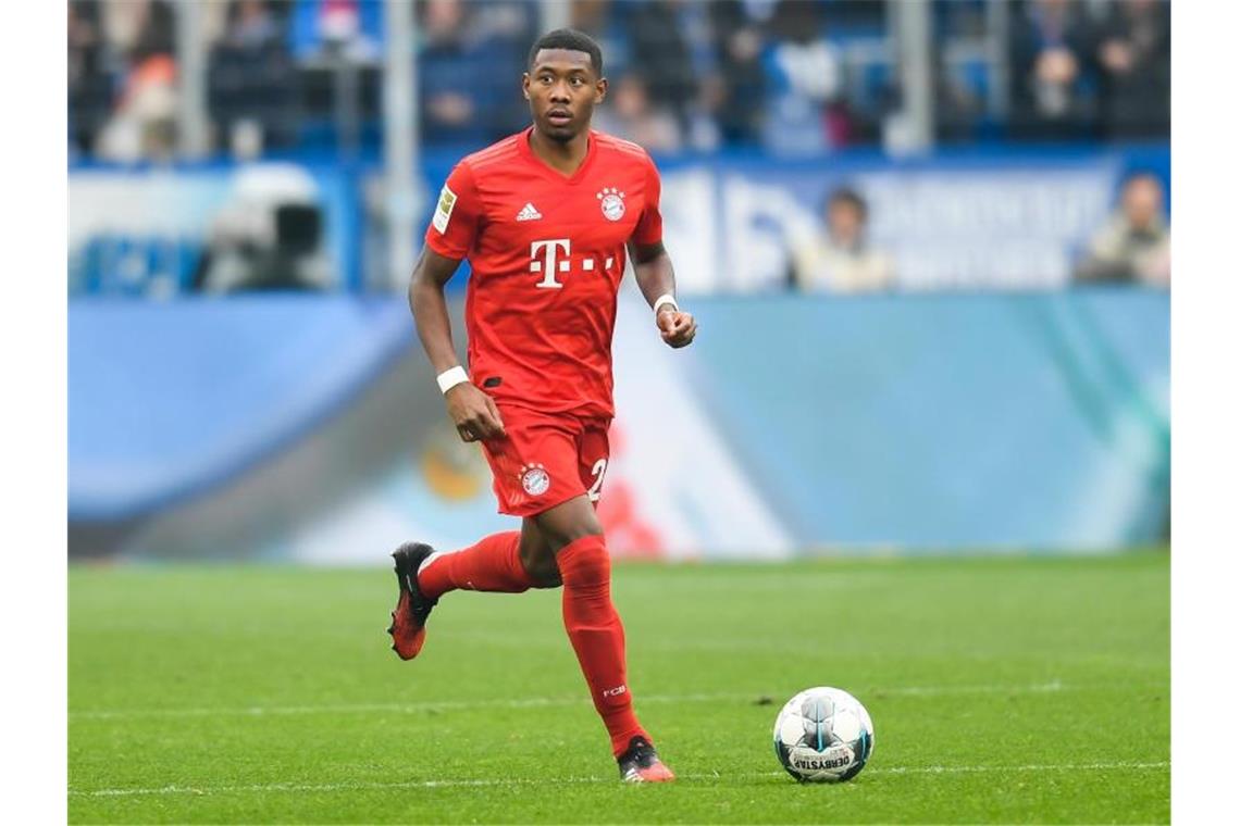 David Alaba freute sich über die Trainingseinheit in der heimischen Arena. Foto: Tom Weller/dpa