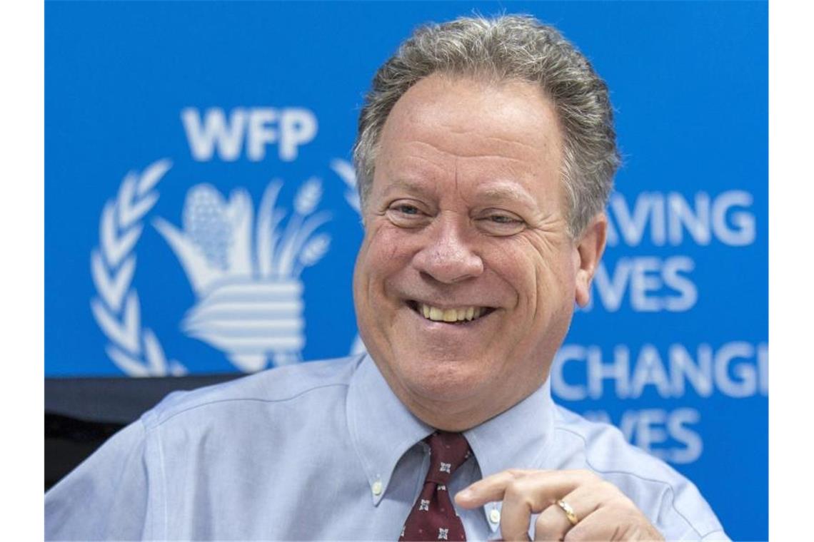 Welternährungsprogramm mit Friedensnobelpreis ausgezeichnet David Beasley, Exekutivdirektor des Welternährungsprogramms der Vereinten Nationen (WFP), spricht während einer Pressekonferenz. Foto: Andrea Lindner/dpa