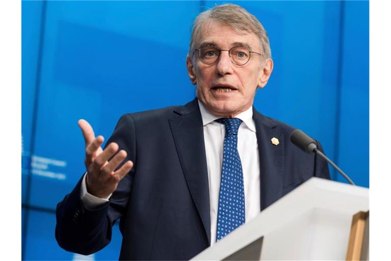 David Sassoli, Präsident des EU-Parlaments, spricht während einer Pressekonferenz anlässlich eines EU-Gipfels. (Archivbild). Foto: Geert Vanden Wijngaert/AP/dpa