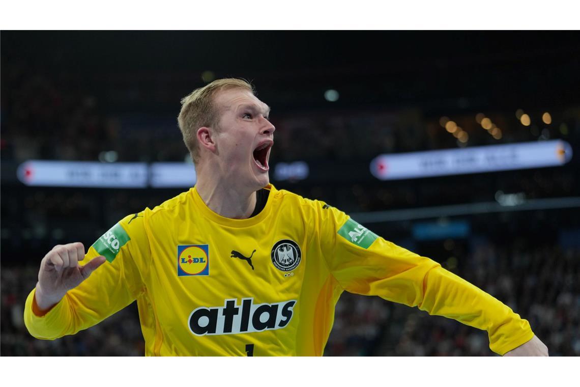 "Das erste Endspiel": Handball-Team eröffnet Medaillenjagd David Späth ist der Emotionale im Team der deutschen Handballer.