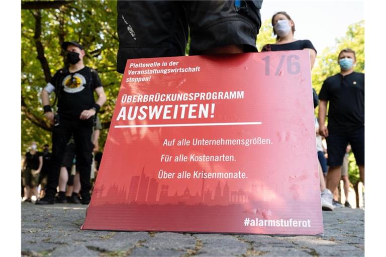 Demonstration der Veranstaltungswirtschaft Baden-Württemberg. Foto: Marijan Murat/dpa/Archivbild