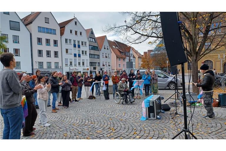 Demonstration für Rechte von Transpersonen in Ulm.