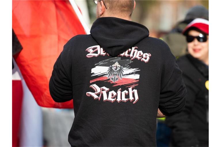 Demonstration von „Reichsbürgern“ in Potsdam. Foto: Christophe Gateau/dpa