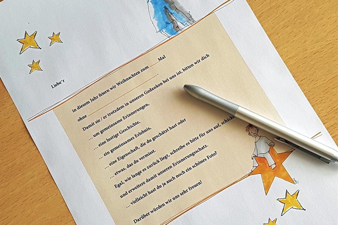 Ein Brief im Gedenken an die Verstorbenen Den Brief kann man unter www.kinderhospiz.net herunterladen. Foto: privat