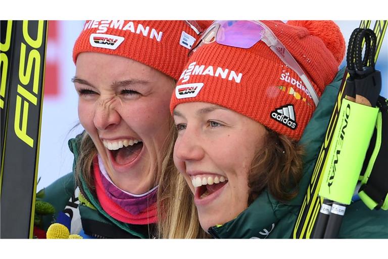 Denise Herrmann-Wick (links) und Laura Dahlmeier feierten gemeinsam große Erfolge (Archivbild).