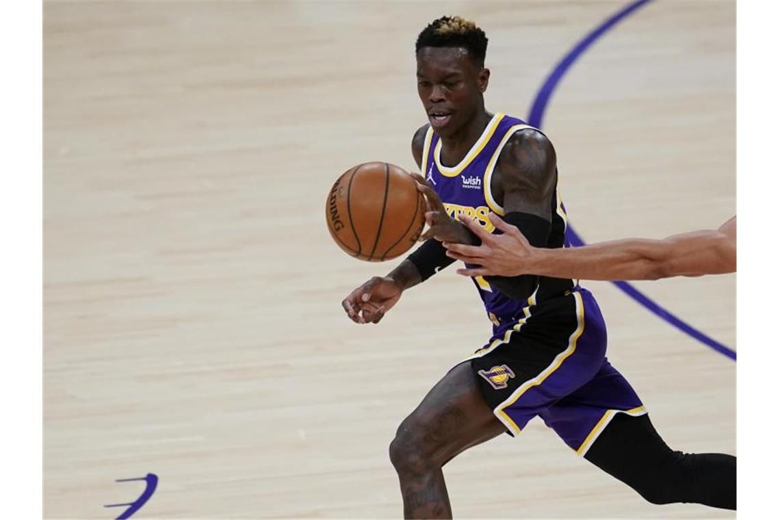 Dennis Schröder blieb beim Sieg der Lakers unauffällig. Foto: Ashley Landis/AP/dpa