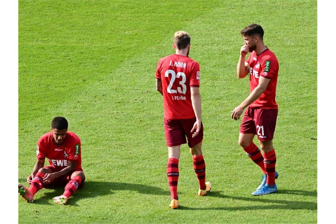 Der 1. FC Köln bleibt nach dem 0:0 in Berlin auf Abstiegsplatz 17. Foto: Soeren Stache/dpa-Pool/dpa