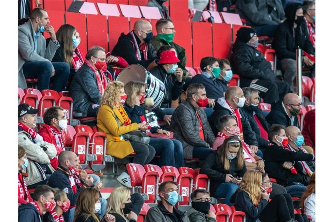 Der 1. FC Union Berlin möchte vor Zuschauern spielen. Foto: Andreas Gora/dpa-Pool/dpa