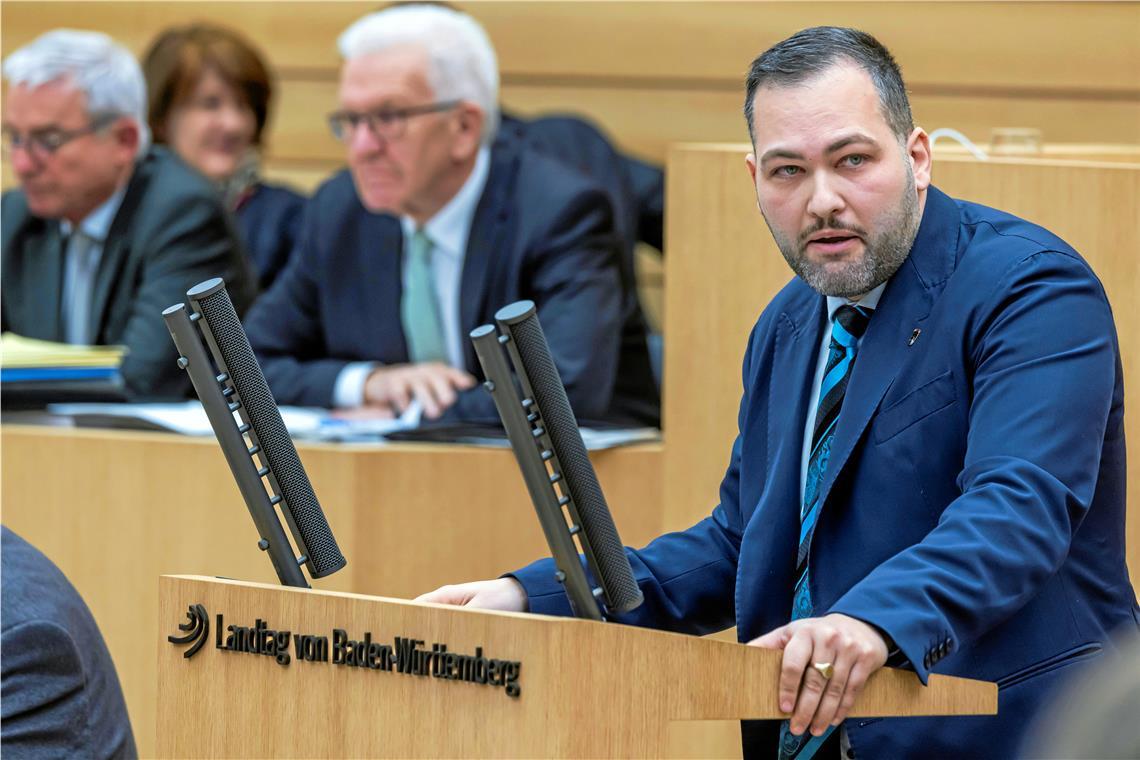 Der AfD-Abgeordneter Ruben Rupp sitzt seit 2021 im baden-württembergischen Landtag und seit 2025 im Bundestag. Am Montag wird auch er beim Bürgerdialog in Murrhardt sein. Foto: Imago