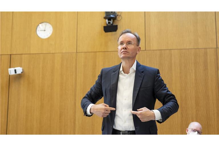 Der angeklagte frühere Vorstandschef von Wirecard, Markus Braun im Gerichtssaal.