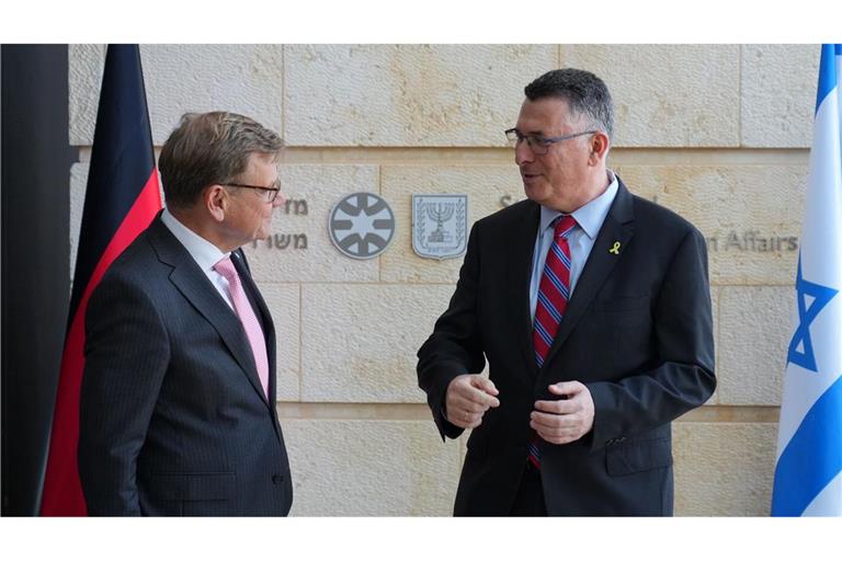 Der Außenminister hat in Jerusalem mit seinem israelischen Kollegen Saar über die humanitäre Lage in Gaza gesprochen.