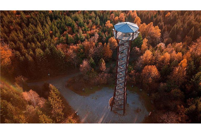 Der Aussichtsturm im Pforzheimer Stadtteil Hohenwart ist 40 Meter hoch. Wegen Einsturzgefahr soll er nun schrittweise abgebaut werden.