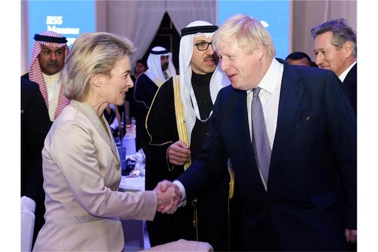 Der Austritt Großbritanniens aus der Europäischen Union ist das Thema, wenn EU-Kommissionspräsidentin Ursula von der Leyen den britischen Premierminister Boris Johnson in London trifft. Foto: Rainer Jensen/dpa