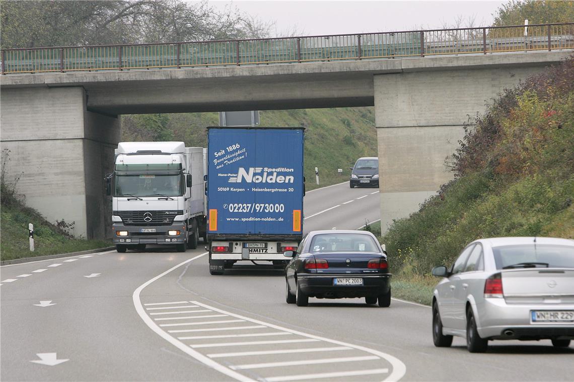 Der Autobahnzubringer ist künftig das Nadelöhr zwischen der vierstreifigen B14 und der Autobahn81. Archivfoto: Edgar Layher
