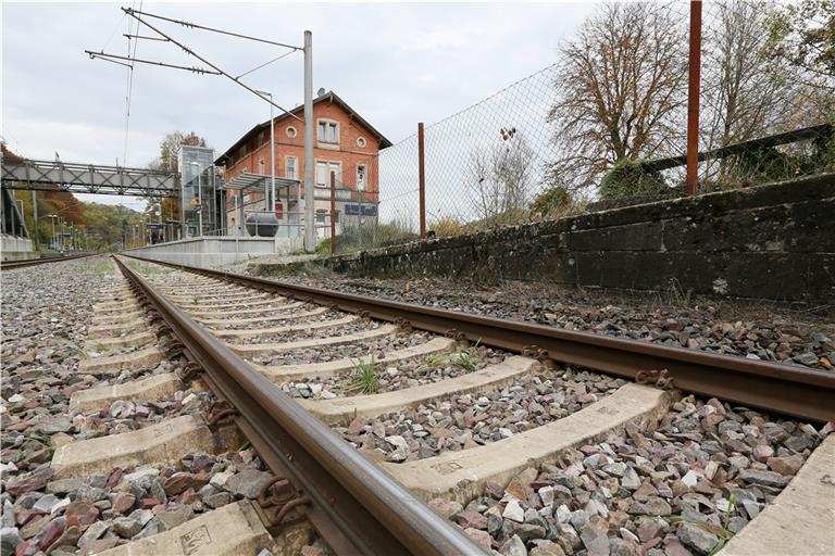 Der Bahnhof Kirchberg ist wegen eines Baumes auf  einem Gleis gesperrt worden. Foto: E. Layher