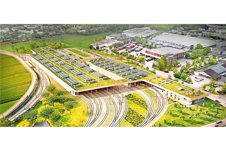 Der beim Stadtteil Hausen geplante vierte Betriebshof der Stuttgarter Straßenbahnen (SSB) entsteht zusammen mit einer neuen Strecke, die bis nach Ditzingen führen soll.