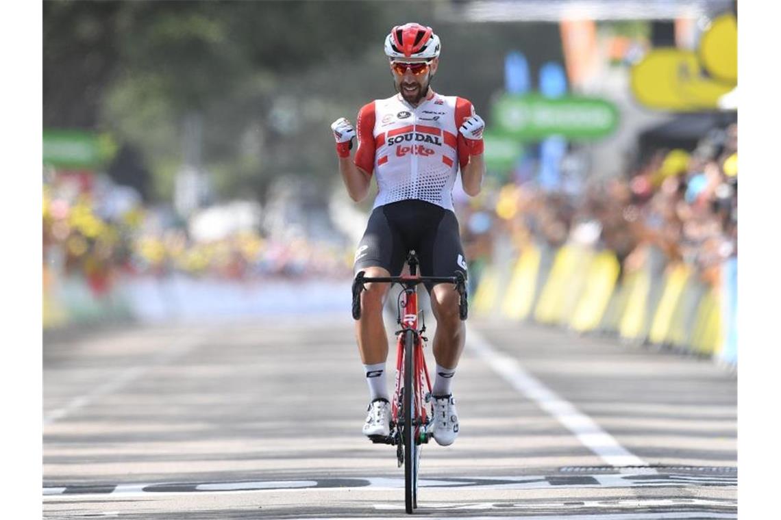 Der Belgier Thomas De Gendt gewann die achte Etappe der 106. Tour de France. Foto: David Stockman/BELGA