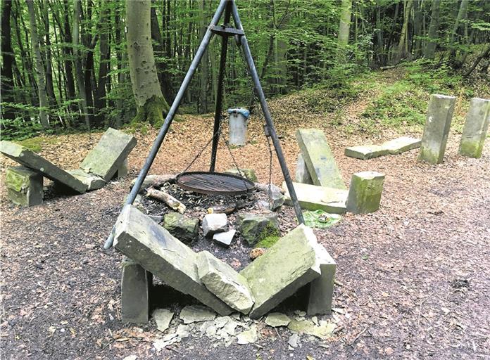 Der beliebte Grillplatz war ein einziges Trümmerfeld, alle Steinplatten zerbrochen.Foto: privat