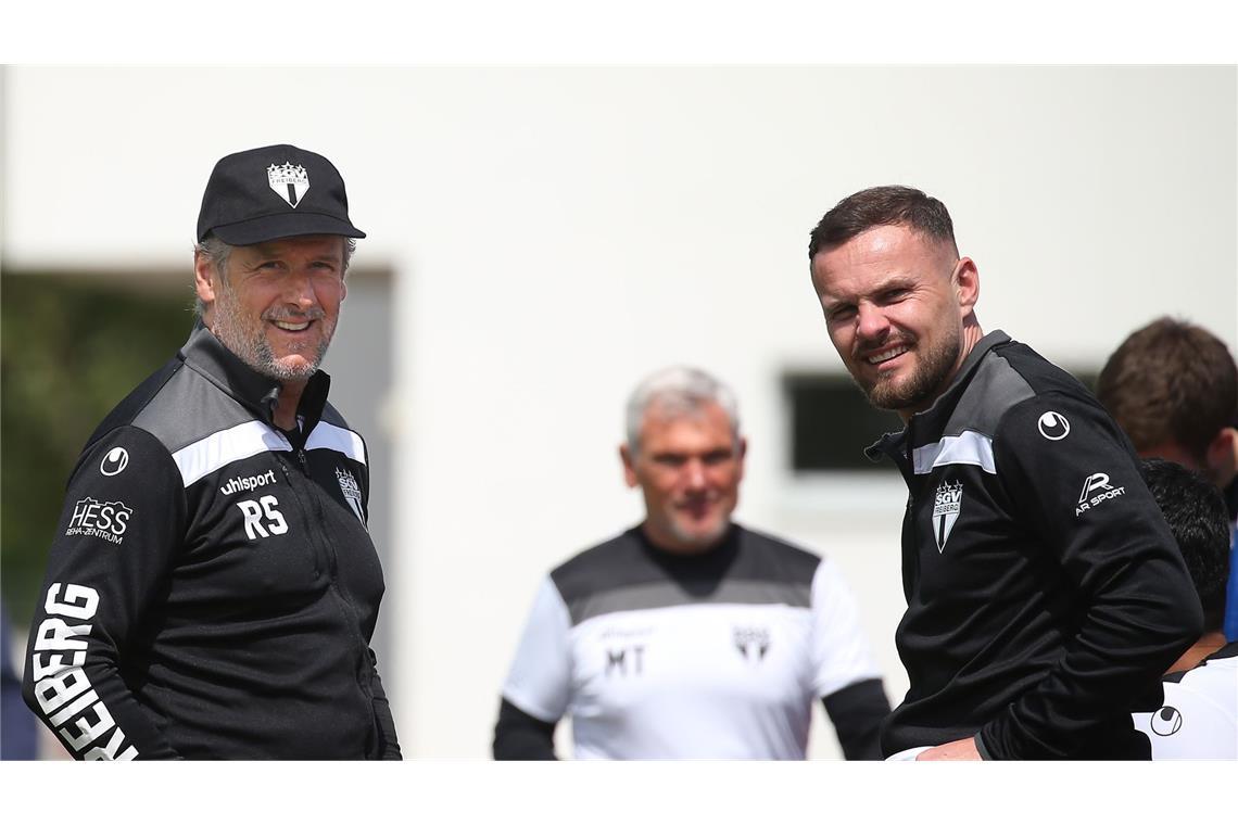 Kushtrim Lushtaku übernimmt Cheftraineramt beim SGV Freiberg Der bisherige Co-Trainer Kushtrim Lushtaku (re.) übernimmt beim SGV Freiberg das Amt des Chefcoachs für Roland Seitz (zum FC 08 Homburg).
Foto: Alexander Keppler