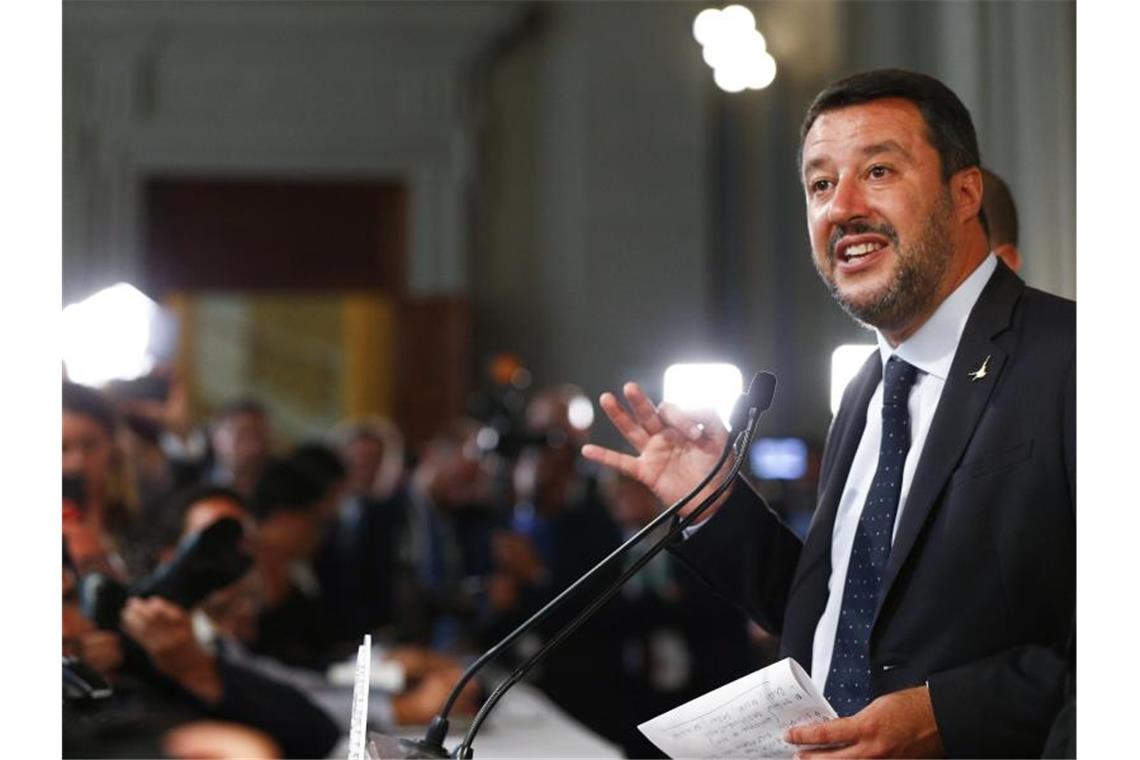 Der bisherige Innenminister Matteo Salvini hat die Koalition in Rom gesprengt und will eine schnelle Neuwahl. Foto: Vincenzo Livieri/LaPresse via ZUMA Press