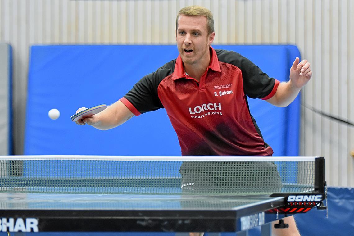 Aufstiegsträume und Abstiegsangst zur Saisonhalbzeit im Männertischtennis Der bislang starke Daniel Quiram sitzt mit dem TSV Oberbrüden den Topteams in der Verbandsliga im Nacken. Foto: Tobias Sellmaier