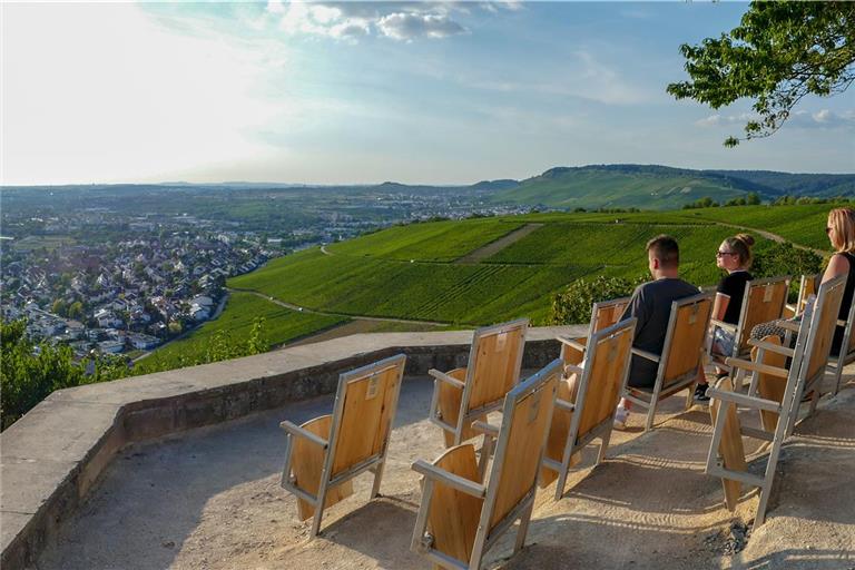 Der Blick vom Remstalkino reicht über das Untere Remstal zwischen den Hängen des Schurwalds und des Schwäbischen Walds. Foto: Jochen Beglau