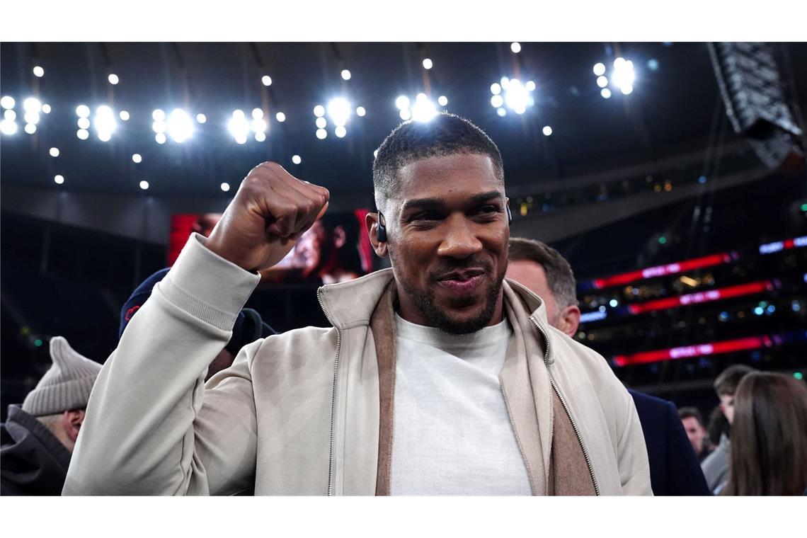 Der Boxer Anthony Joshua beim Kampf zwischen Tyson Fury und Arslanbek Machmudow.