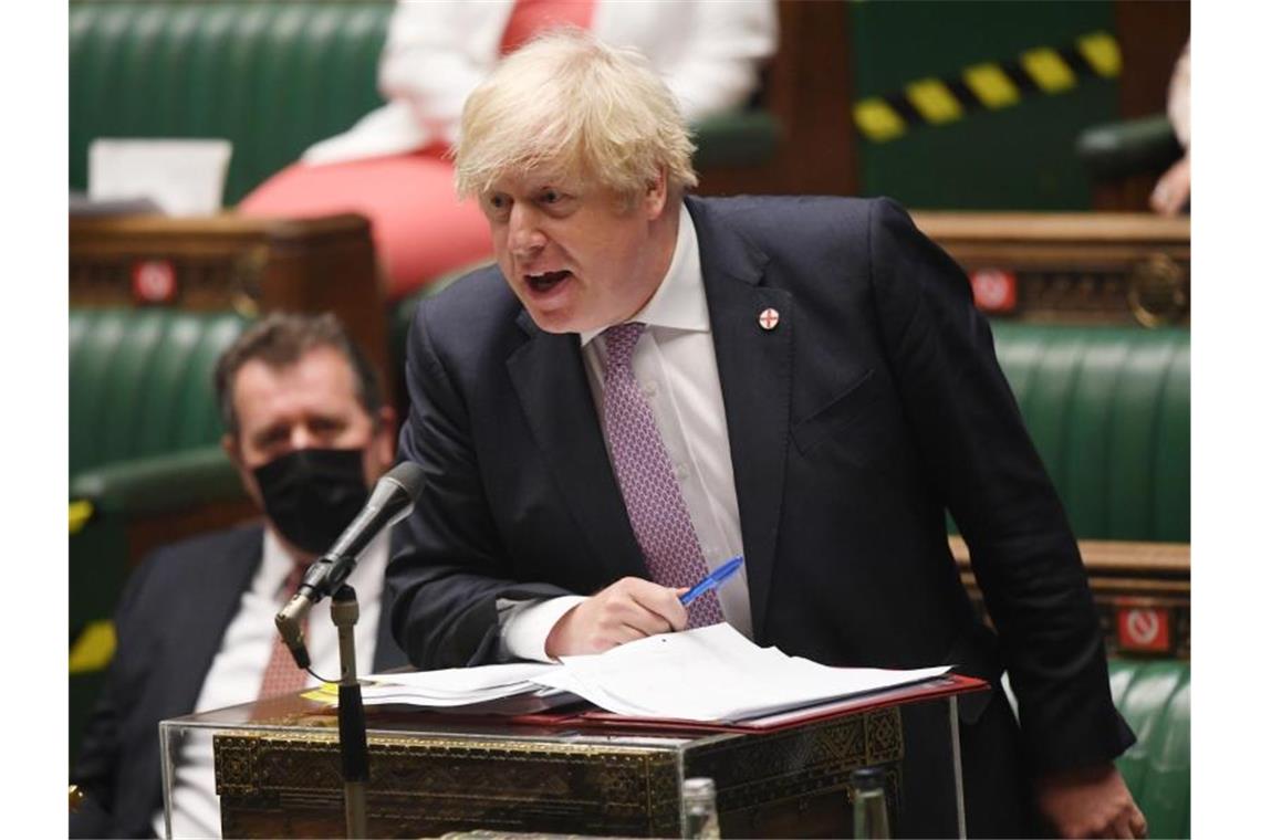 Der britische Premierminister Boris Johnson bekommt wegen der angekündigten Corona-Lockerungen viel Gegenwind. Foto: Uk Parliament/Jessica Taylor/PA Media/dpa/Archivbild