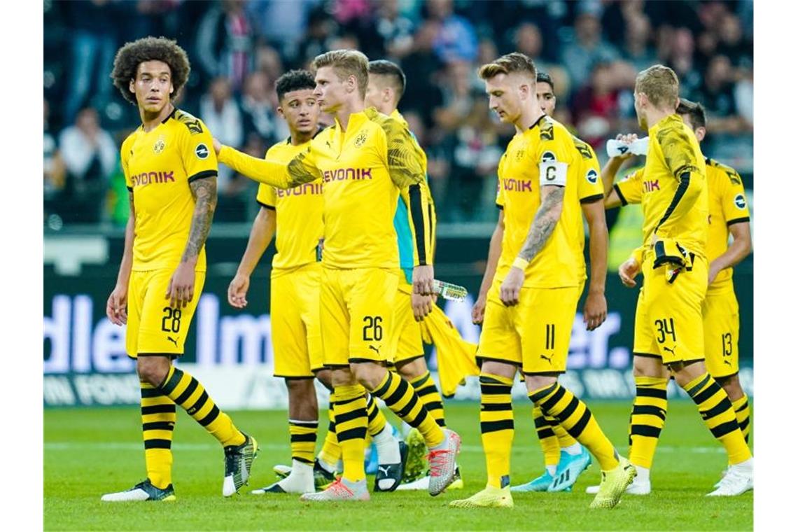 Wutausbruch von Reus: Dortmunder Selbstzweifel im Titelkampf Der BVB kam in Frankfurt nicht über ein 2:2 hinaus. Foto: Uwe Anspach
