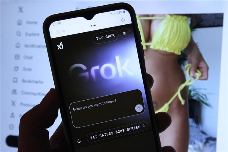 Der Chatbot Grok sorgte mit sexualisierten Bildern Minderjähriger für Empörung.