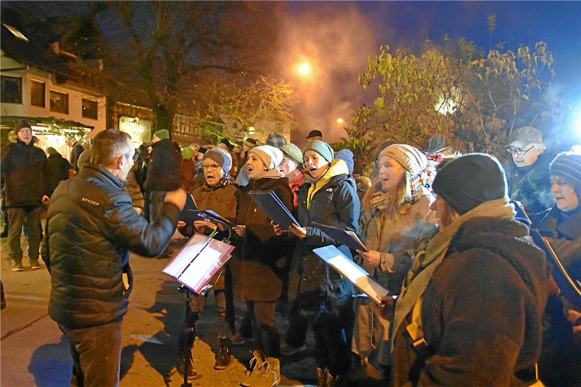 Der Chor vom Singkreis Großhöchberg bringt die Besucher in Weihnachtsstimmung.