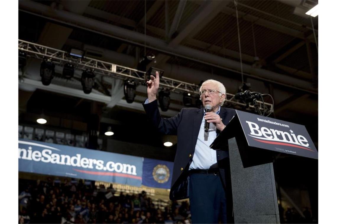 Der demokratische Bewerber um die Präsidentschaftskandidatur, Bernie Sanders. Foto: Andrew Harnik/AP/dpa