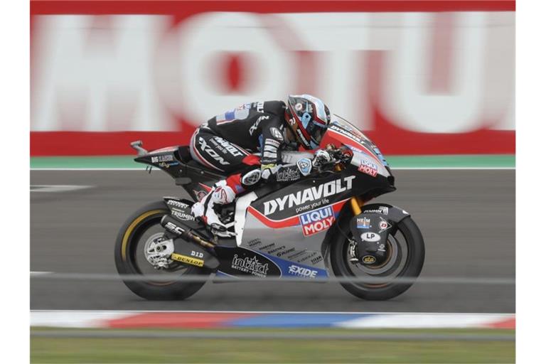 Der deutsche Moto2-Pilot Marcel Schrötter landet auf Platz sieben. Foto: Nicolas Aguilera/AP