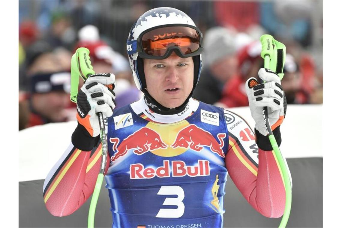Der Deutsche Skiverband wird Thomas Dreßen trotz dessen Verletzung zur WM nach Cortina d'Ampezzo mitnehmen. Foto: Hans Punz/APA/dpa