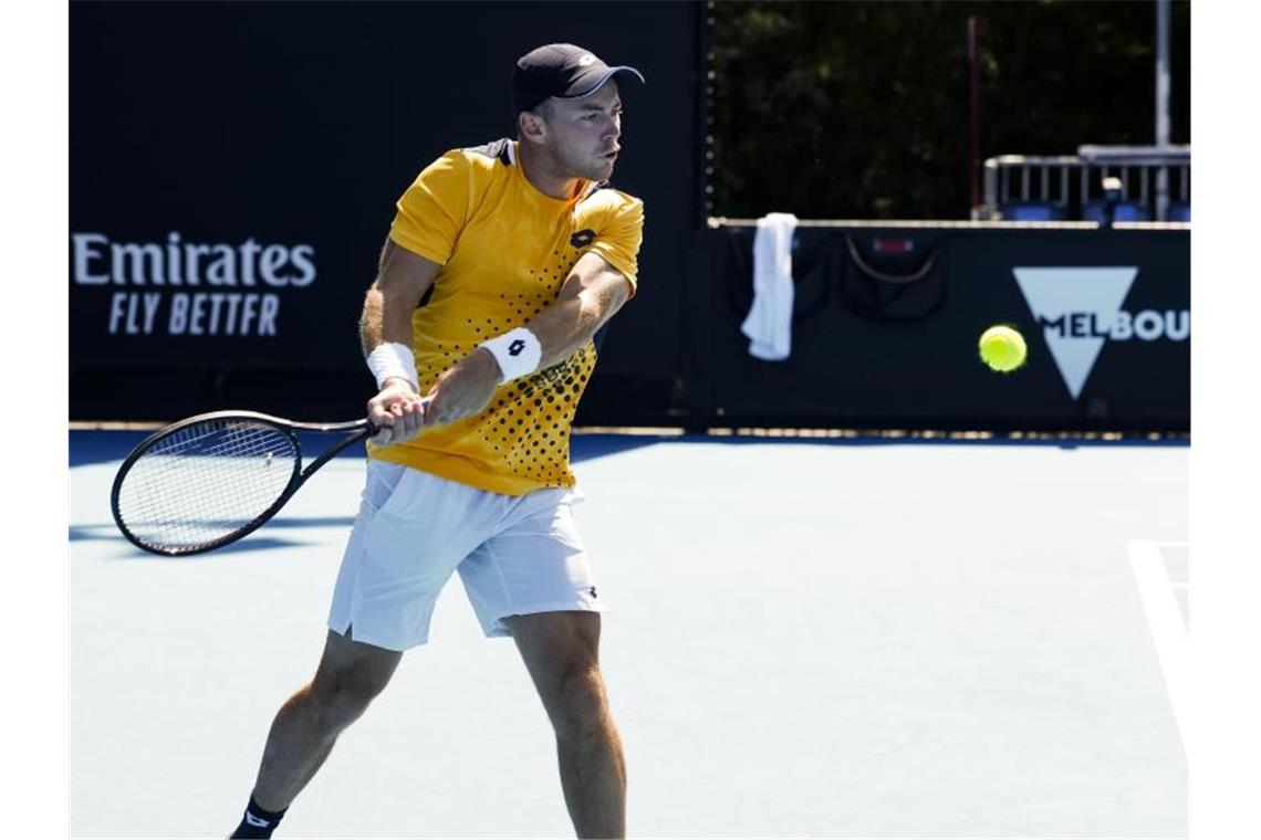 „Nicht perfekt“ - Zverev nach Matchball kurz verwirrt Der deutsche Tennisspieler Dominik Koepfer bezwingt in der ersten Runde der Australian Open den Spanier Carlos Taberner. Foto: Frank Molter/dpa