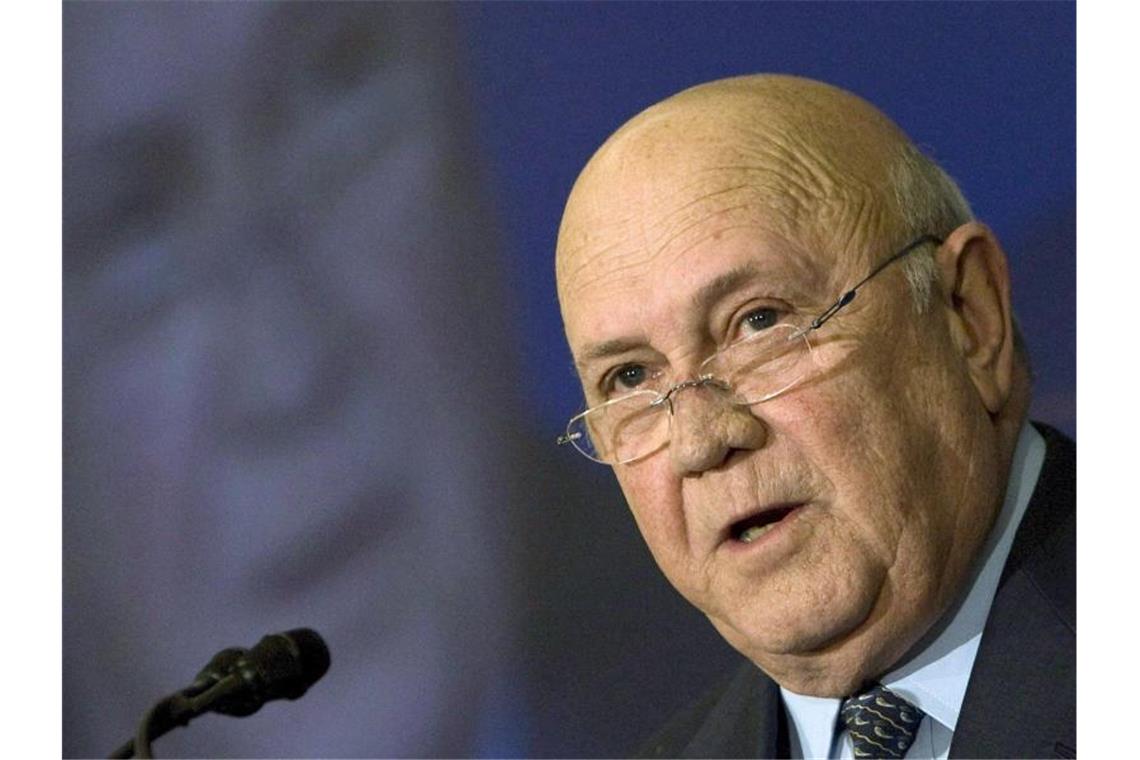 Südafrikas ehemaliger Präsident de Klerk ist tot Der ehemalige Präsident von Südafrika, Frederik Willem de Klerk, ist tot. Foto: Peter Schneider/KEYSTONE/dpa