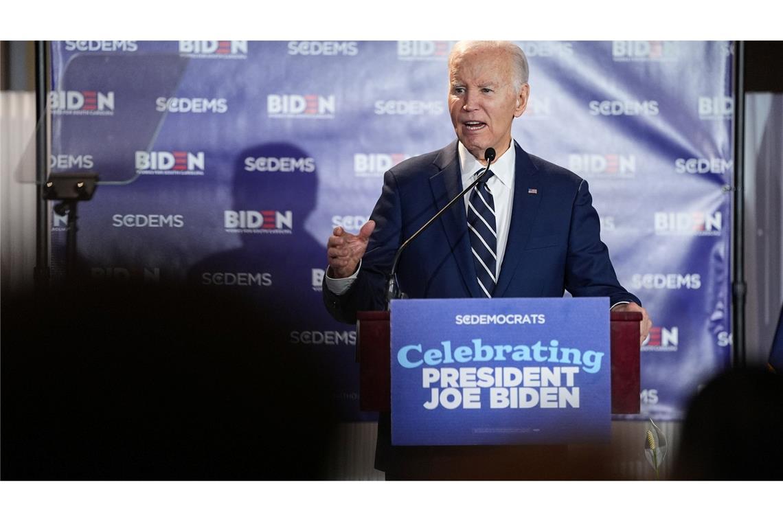 Der ehemalige US-Präsident Joe Biden sprich vor der Demokratischen Partei.