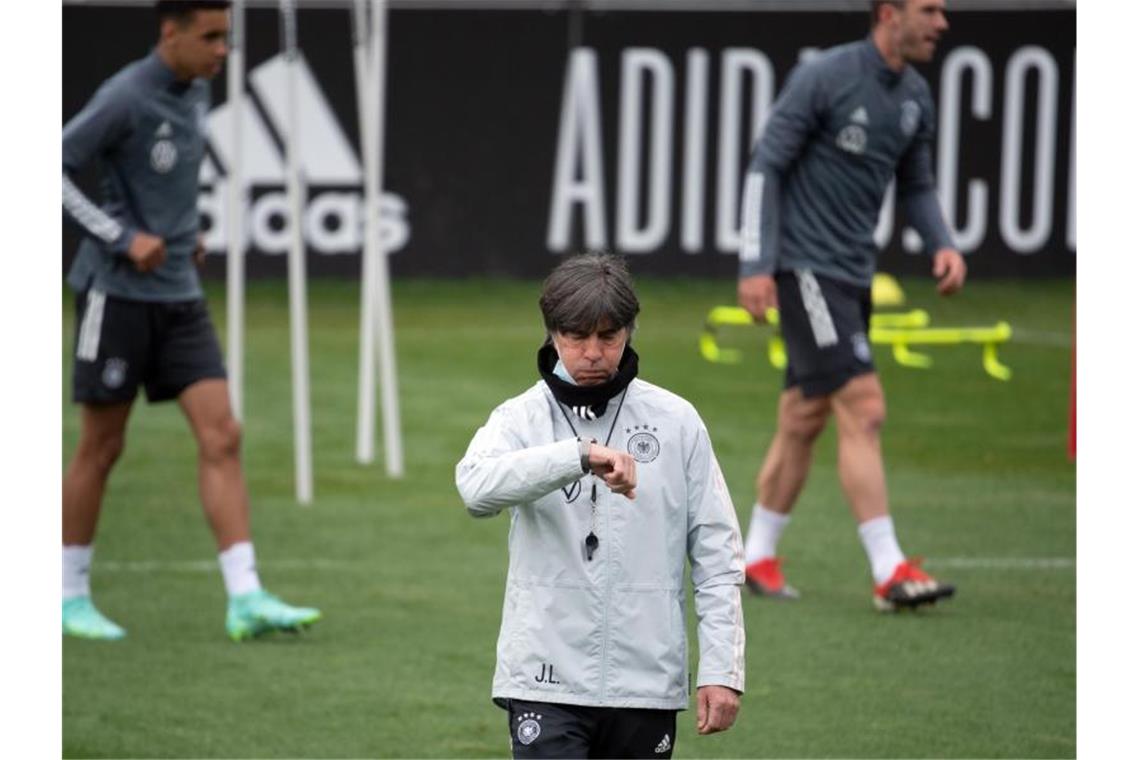 Vor letztem Test der Löw-Auswahl: Corona-Fall bei Lettland Der EM-Test der DFB-Elf soll trotz eines Coronafalls bei Gegner Lettland stattfinden. Foto: Federico Gambarini/dpa