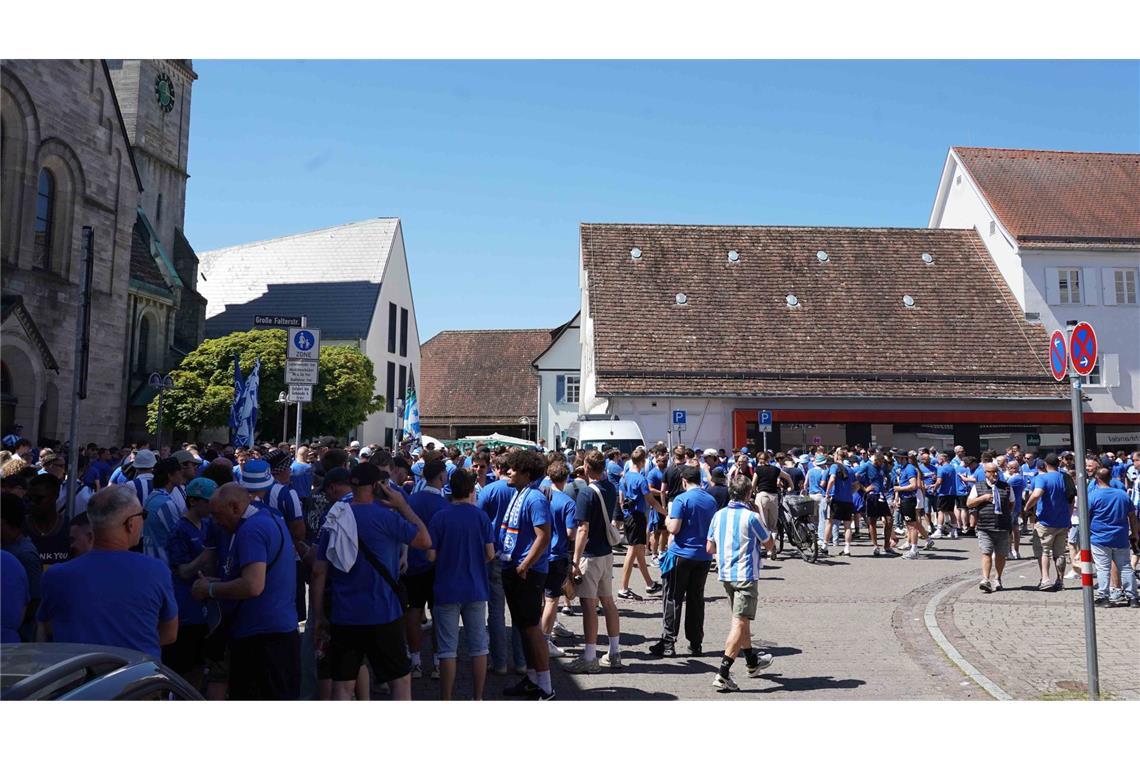 Der Fanmarsch startete um die Mittagszeit.