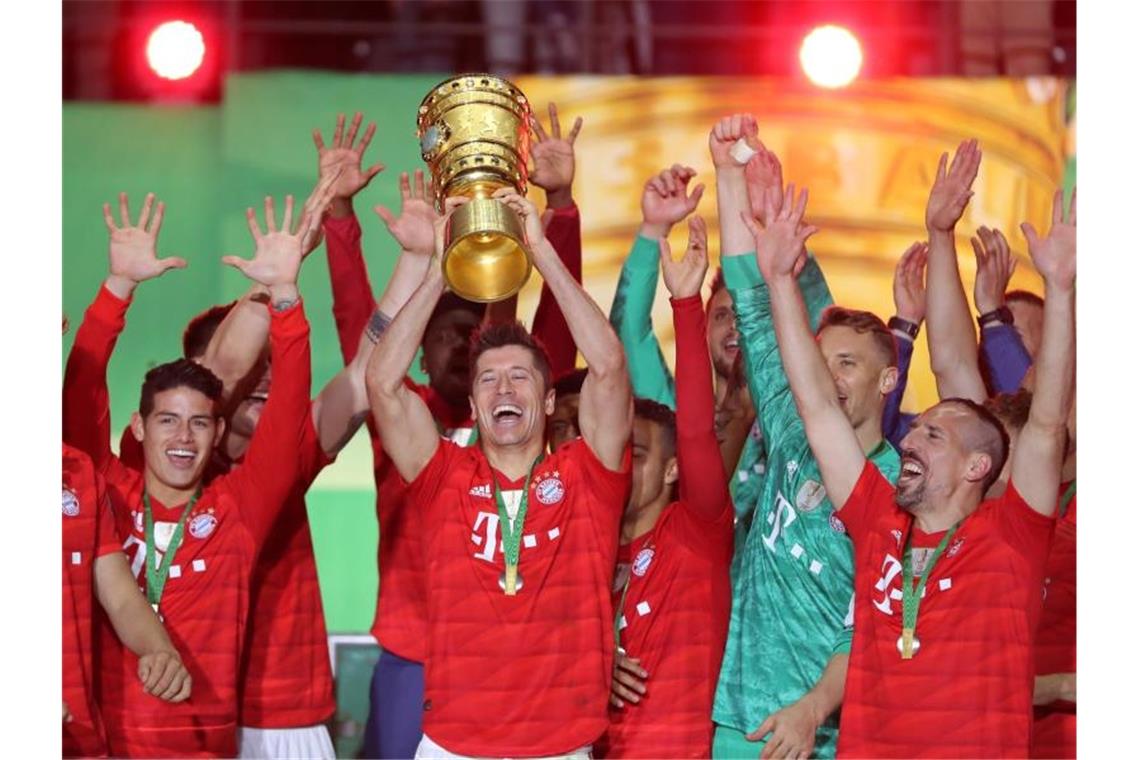 Bayern „heiß“ auf Geister-Double - Bayer will endlich Titel Der FC Bayern München gewann schon im letzten Jahr in Berlin den DFB-Pokal. Foto: Jan Woitas/dpa-Zentralbild/dpa
