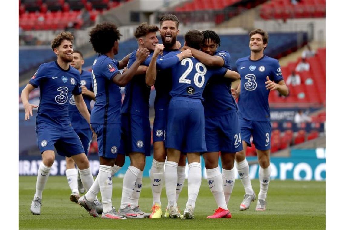 Der FC Chelsea steht nach dem Sieg gegen Manchester United im FA-Cup-Finale. Foto: Alastair Grant/Nmc Pool/PA Wire/dpa