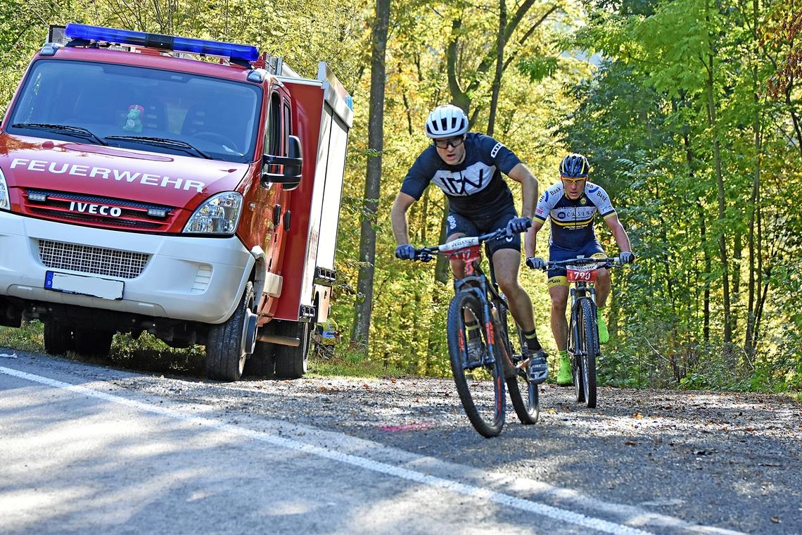 Daumen wird später gehoben oder gesenkt Der Förderverein der Spiegelberger Feuerwehr hofft derzeit noch, dass aus dem Lautertal-Bikemarathon im Oktober etwas wird.Foto: T. Sellmaier