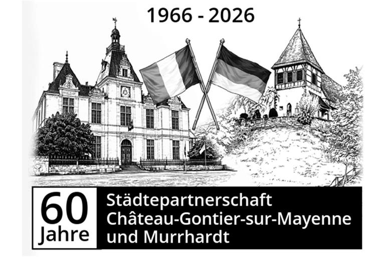 Der Frankierstempel zum 60-jährigen Bestehen der Partnerschaft. Grafik: Stadt Murrhardt