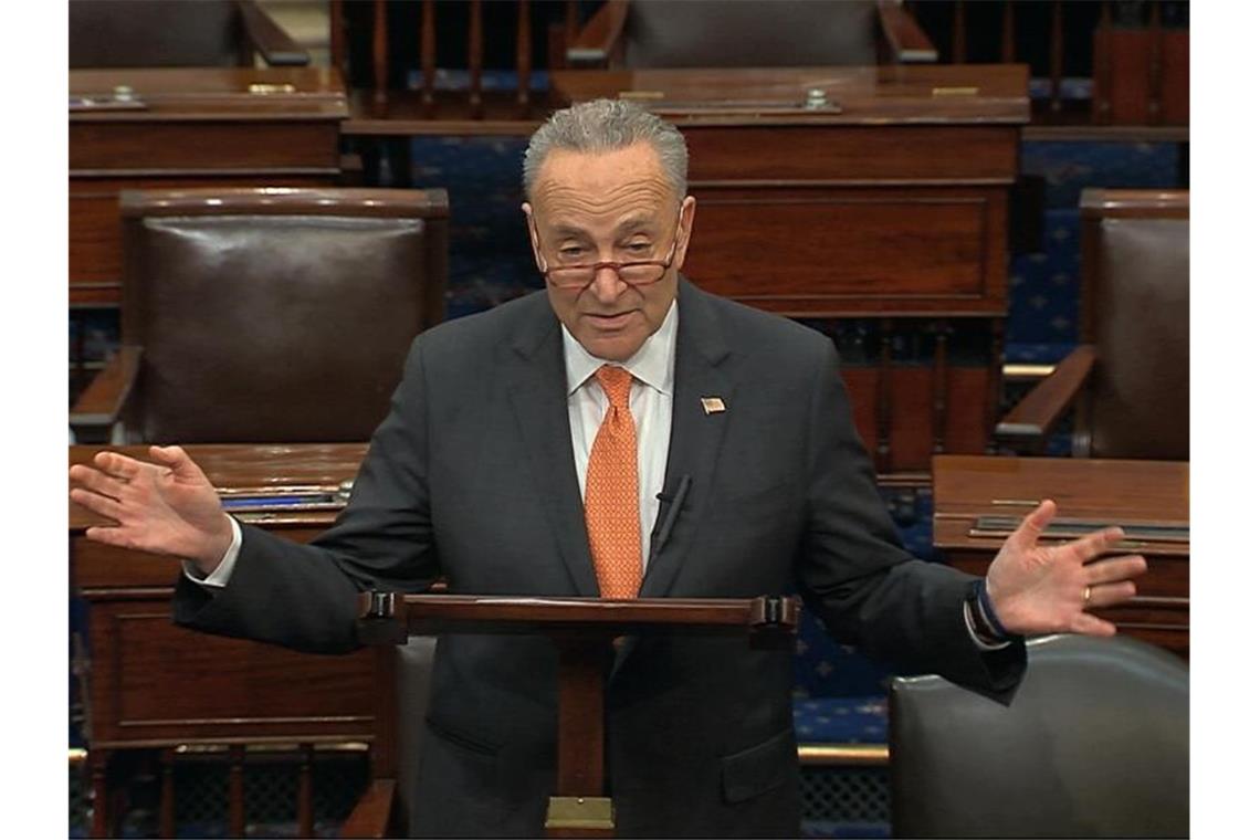 Der führende Demokrat im US-Senat, Chuck Schumer. Foto: Uncredited/Senate Television/dpa