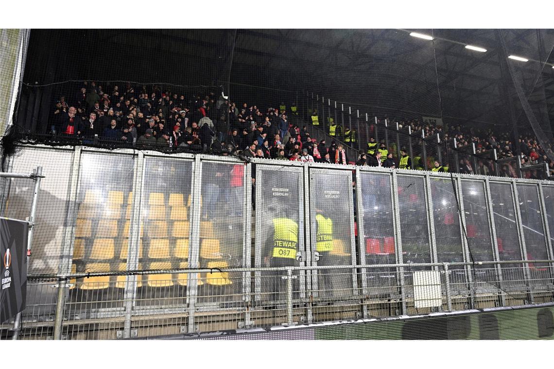 Der Gästeblock war nicht so voll wie geplant.