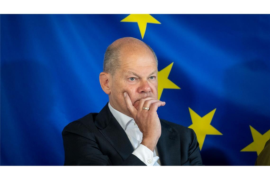 Bilder des Tages Der geschäftsführende Bundeskanzler Olaf Scholz besucht EU-Projekttag